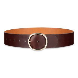 Women's Reversible Circle Centerbar Wide Width Casual Belt, Brown/tan, Medium🐴